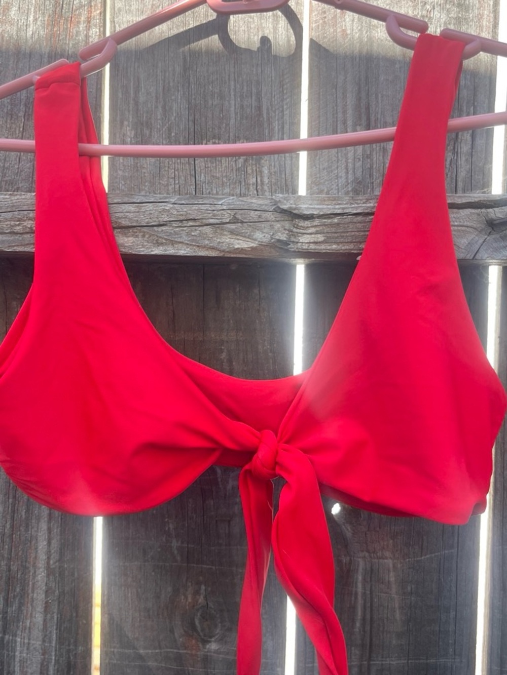 Red Tie-Front Women's Swim Top